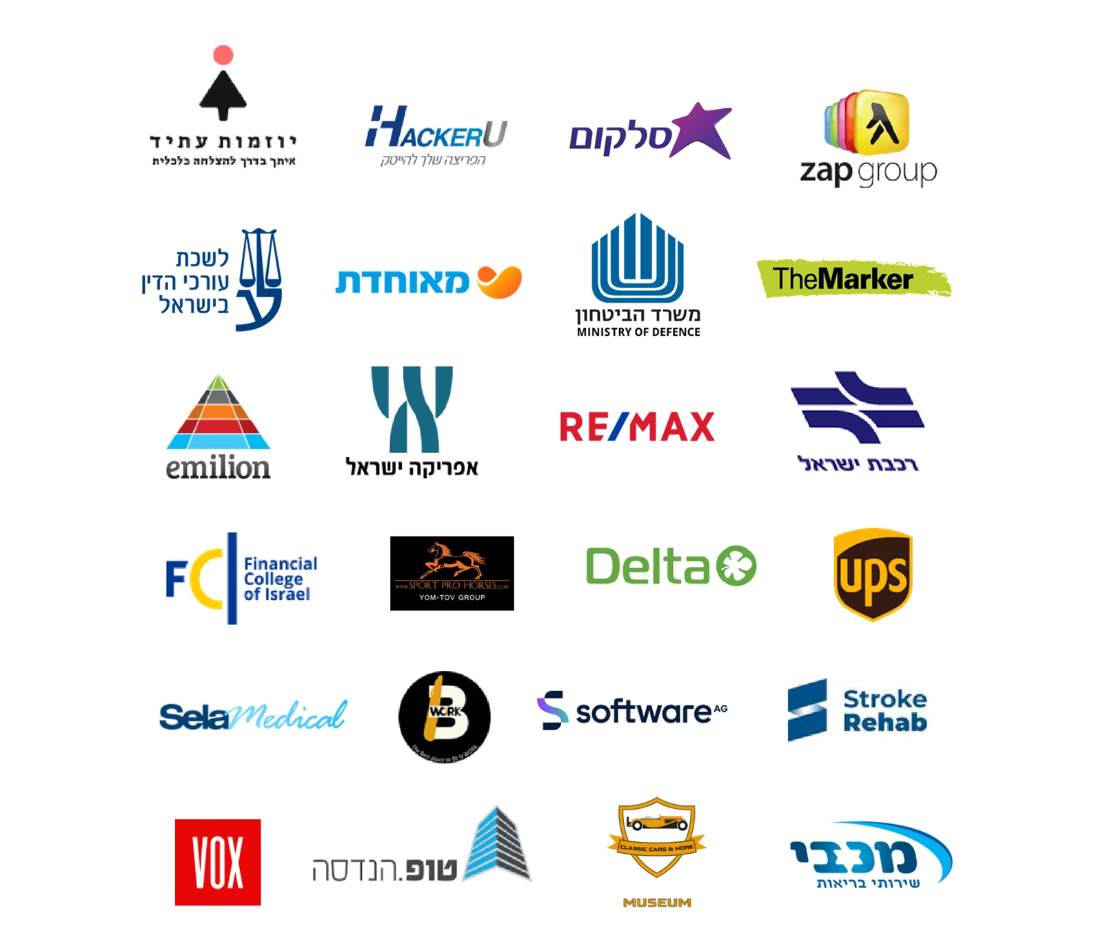 ארגונים שנהנו משירותי צדק מדיה: סלקום, מאוחדת, מכבי שירותי בריאות, אפריקה ישראל, רכבת ישראל, משרד הביטחון, לשכת עורכי הדין, RE/MAX, Delta, UPS, TheMarker, HackerU, zap group, Sela Medical, software AG, Stroke Rehab, Financial College ועוד